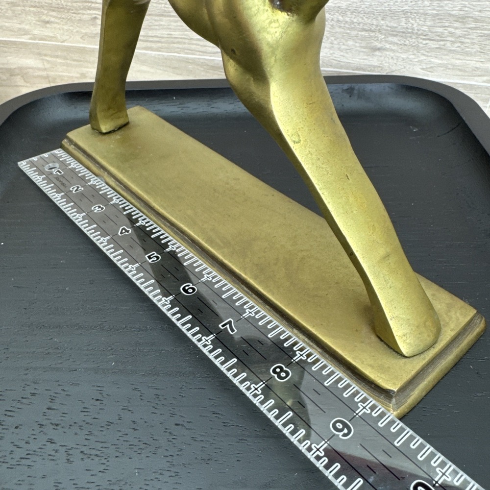 Vintage Art Deco Solid Brass Gazelle/Ram MCM Figurine Statue 9.25"x 9"x 2.25" - Picture 12 of 13